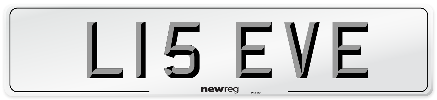 L15 EVE Number Plate from New Reg